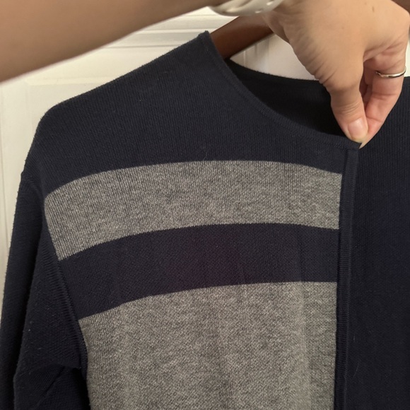 Athleta Reversible Explore Open Front Longline Cardigan Navy Gray Stripe - XXS - Picture 5 of 11